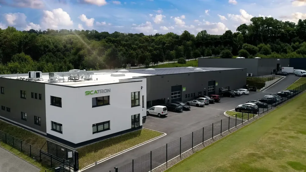 Firmengebäude von SICATRON in Hagen aus der Luft