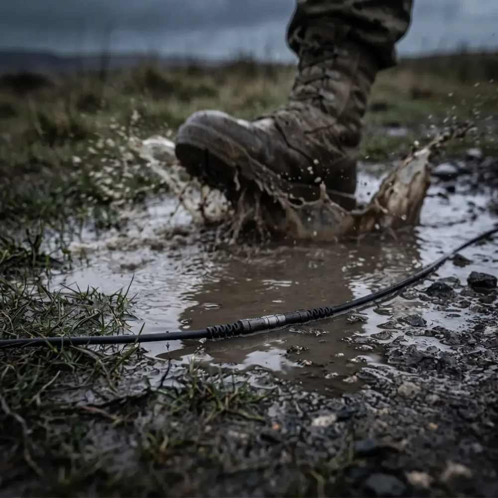 Konfektionierte Leitung im Wasser, robust für Defense-Anwendungen