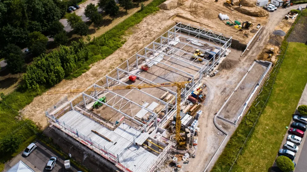 Baustelle im Juli 2024 aus der Luft
